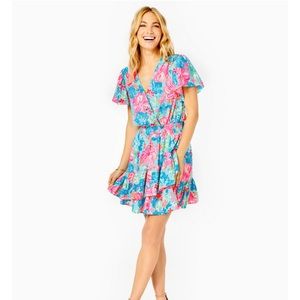 NWT Lilly Pulitzer Maryanne Flutter Sleeve Stretch Dress